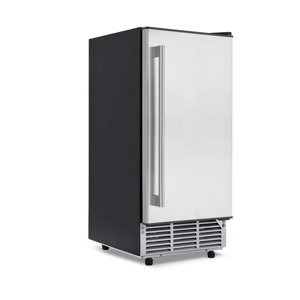 25 in. 350 lb. Freestanding Ice Maker in Stainless Steel
