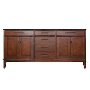 Madison 72 in. W x 21 in. D x 34 in. H Vanity Cabinet Only in Tobacco