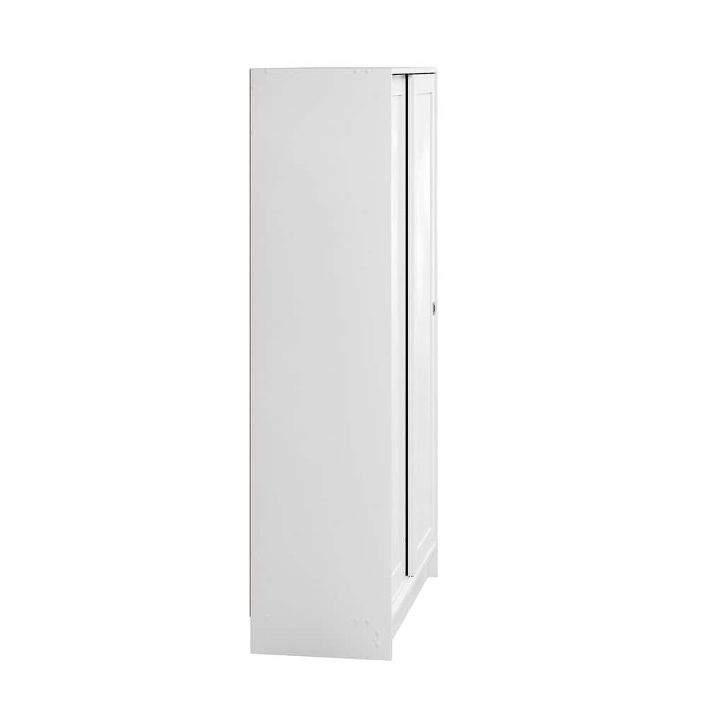 Elite Plus White 65 in. Accent Cabinet Office Storage Cabinet with 4 Adjustable Shelves and Sliding Doors