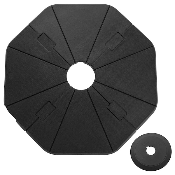 Liviza 18 lbs. 4-Piece Fillable HDPE Patio Umbrella Base in Black