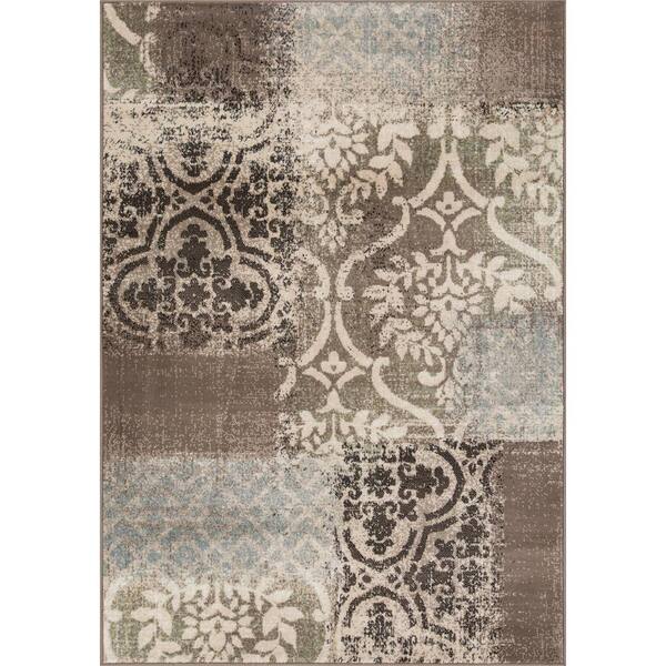 L'Baiet Chrissy Brown Distressed 2 ft. x 3 ft. Scatter Area Rug