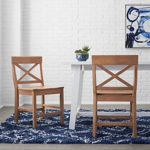 Cedarville Patina Oak Finish Dining Chair with Cross Back (Set of 2) (19.42 in. W x 31.98 in. H)
