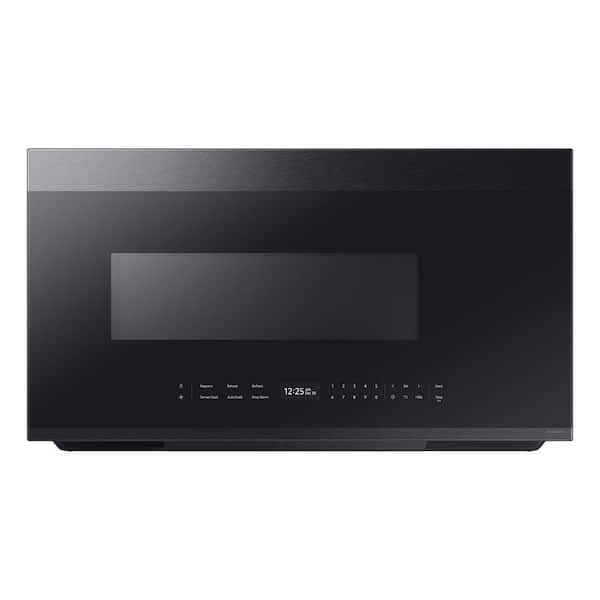 Samsung Bespoke Smart Over-the-Range Microwave 2.1 cu. ft. with Auto Connectivity & LCD Display in Matte Black Steel