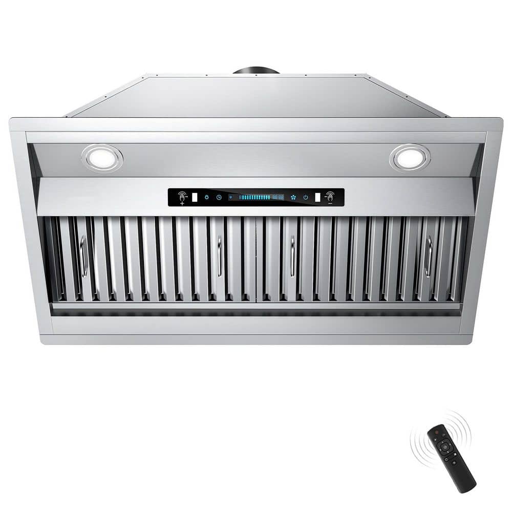 36 in. 900 CFM Convertible Insert Range Hood with Adjustable LED and Gesture Control in Stainless Steel