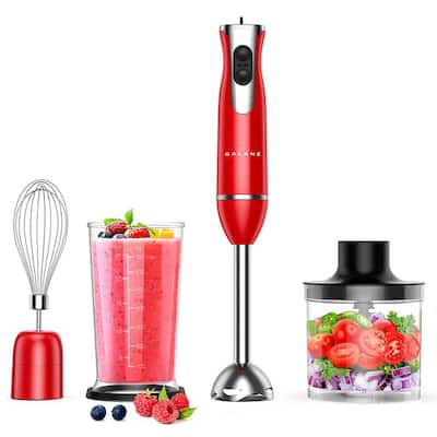 OVENTE Immersion Blender, Stainless Steel Blades, 300W Multipurpose Hand  Mixer, 2-Speed Settings, Red (HS560R) HS560R - The Home Depot