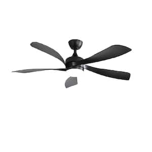 52.1 in. Indoor Black Modern Ceiling Fan with 3 Color Dimmable 5 ABS Blades