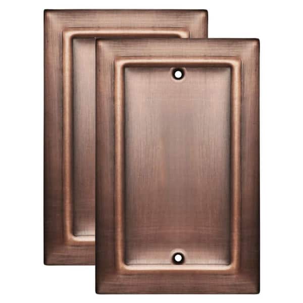Architectural 1-Gang Antique Copper Blank/No Device Metal Wall Plate (2-Pack)