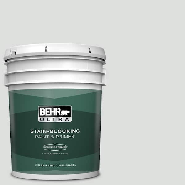 BEHR ULTRA 5 gal. #BL-W11 Tinsmith Extra Durable Semi-Gloss Enamel Interior Paint & Primer