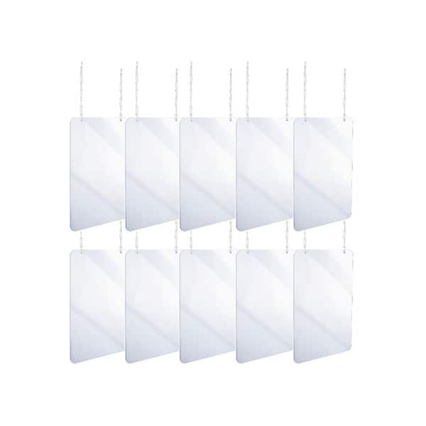 Alpine Industries 30 in. x 40 in. x 0.18 in. Clear Acrylic Sheet Hanging Protective Sneeze Guard (10-Pack)