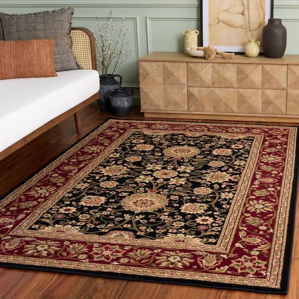 Lyndhurst 6 ft. x 8 ft. Black/Red Persian Area Rug