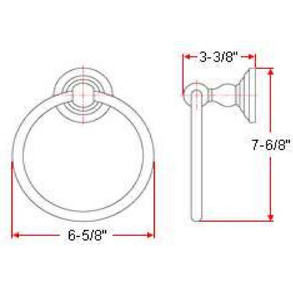 Satin Nickel Wall Mounted Towel Ring with Brass and Zinc