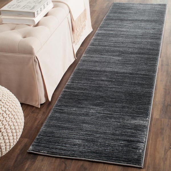 Vision Gray 2 ft. x 12 ft. Solid Marle Runner Rug