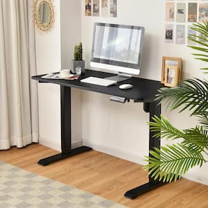 48 in. Maple Steel Electric Adjustable Standing Desk Stand Up Workstation with Control