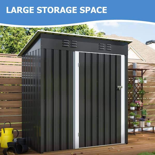 VIWAT 5 ft. W x 3 ft. D Metal Outdoor Storage Shed with Lockable