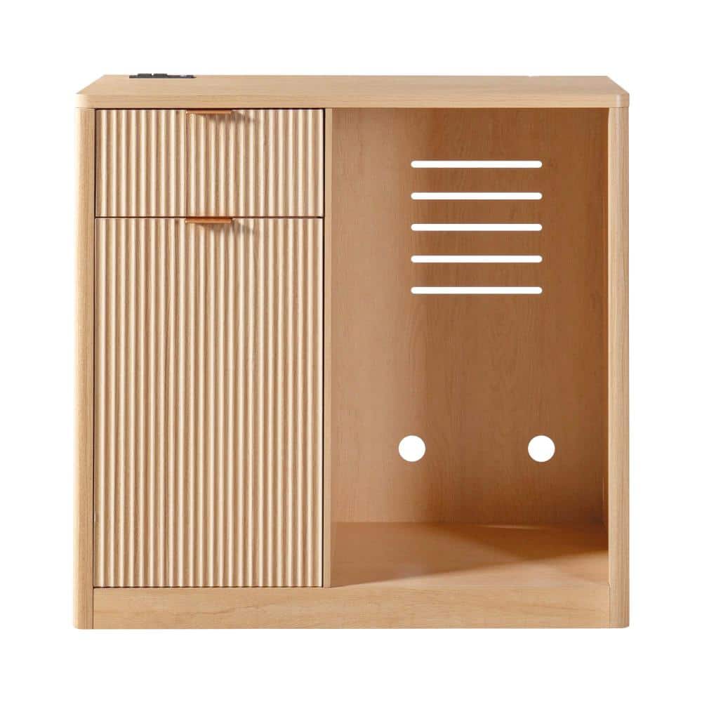 39 in. W x 21 in. D x 39 in. H Linen Cabinet, Coffee Bar Cabinet with Mini Fridge Liquor Cabinet, Holder, Natural Oak price history on PriceWatchPro