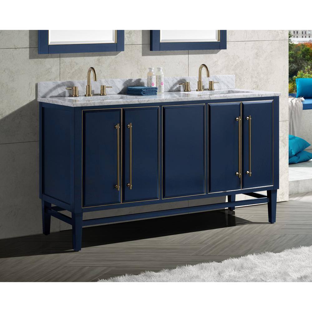 73'' Carrara White Marble Double Sink Vanity Top