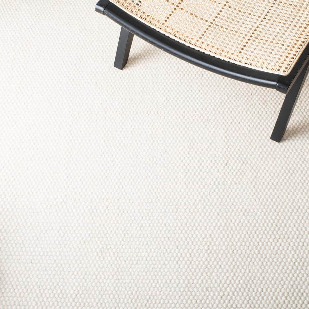 Ivory Hand Tufted Wool Rectangular Area Rug, 3' x 5'