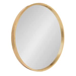 Medium Round Gold Art Deco Mirror (21.65 in. H x 21.65 in. W)