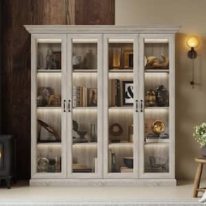 FUFU&GAGA Antique Oak Finish 78.7 in. Accent Storage Cabinet with