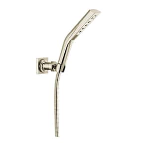 3-Spray Patterns 1.75 GPM 1.81 in. Wall Mount Handheld Shower Head with H2Okinetic in Lumicoat Polished Nickel