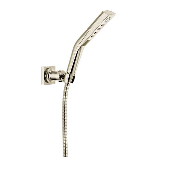 Delta 3-Spray Patterns 1.75 GPM 1.81 in. Wall Mount Handheld Shower Head with H2Okinetic in Lumicoat Polished Nickel