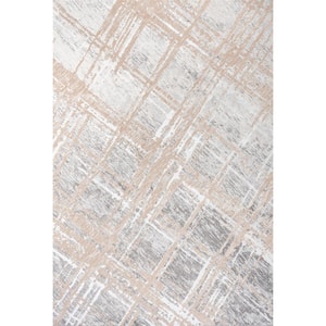 Slant Modern Abstract Beige/Gray/Ivory 8 ft. x 10 ft. Area Rug