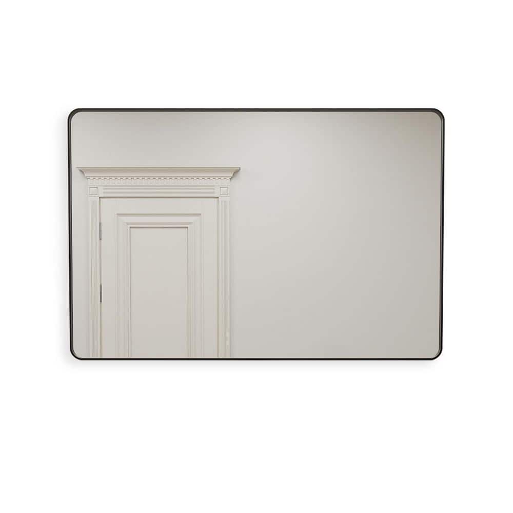 JOSE 48 in. W x 32 in. H Rectangular Black Framed Wall Mount Bathroom Vanity Mirror price history on PriceWatchPro