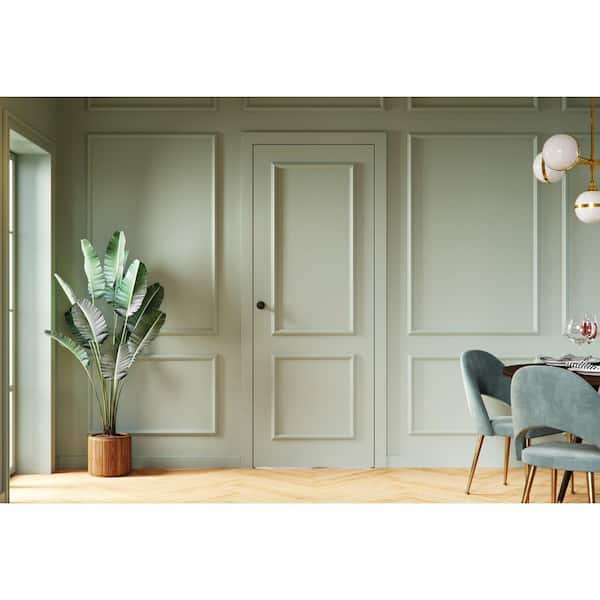 PortaAir 32 in. W x 80 in. H Frojd Green Solid Wood/Core, Prehung Door w/Universal Single Prehung Interior Door
