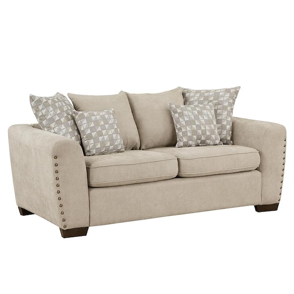 Lazzara Fleming 70 in. W Light Brown Chenille Loveseat