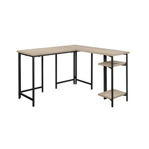 47 in. L-Shaped Charter Oak Computer Desk with Open Storage