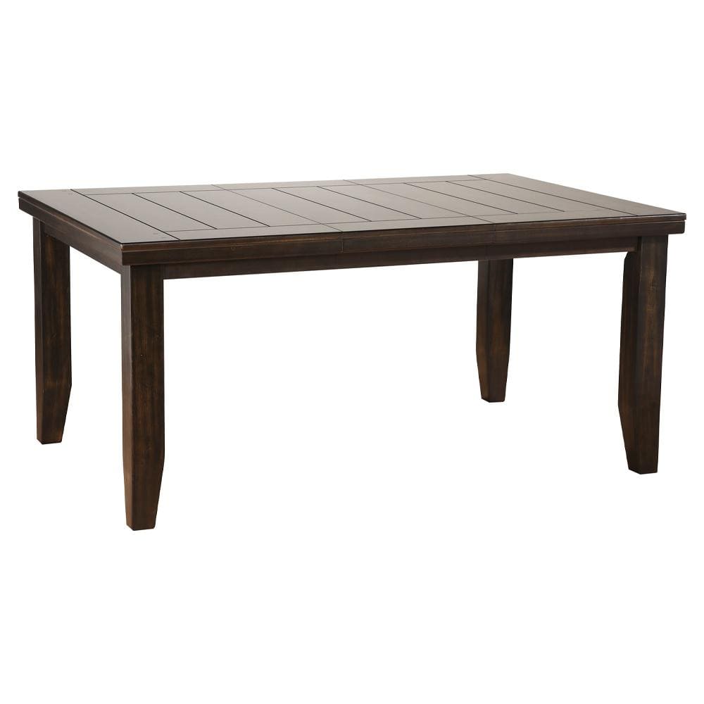Espresso Extendable Rectangular Wood Dining Table with Leaf