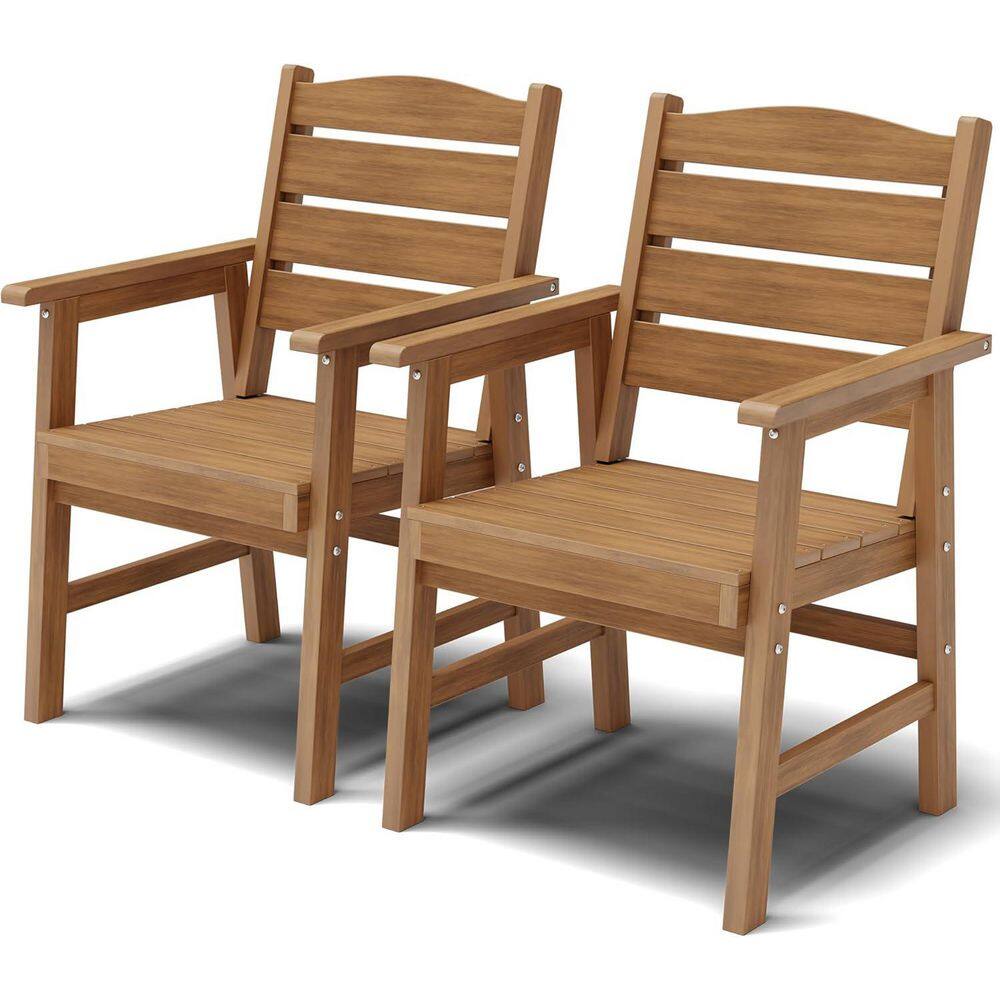 Teak Plastic All Weather Outdoor Patio Dining Chairs (Set of 2) price history on PriceWatchPro
