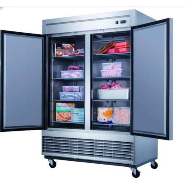 55in 47cu.ft. Commercial Auto-Defrost Upright 2 Door Refrigerator in Stainless Steel
