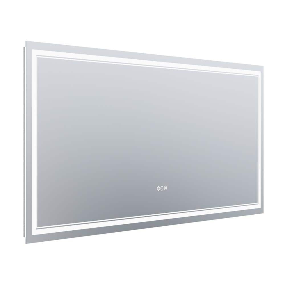 84 in. W x 32 in. H Frameless LED Wall Mounted Bathroom Vanity Mirror Light