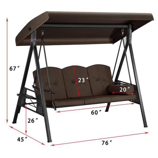 Hampton Bay Cunningham 3Person Metal Outdoor Patio Swing
