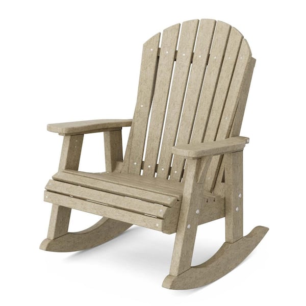 Wildridge Heritage Weathered Wood Plastic Adirondack Outdoor Rocking Chair