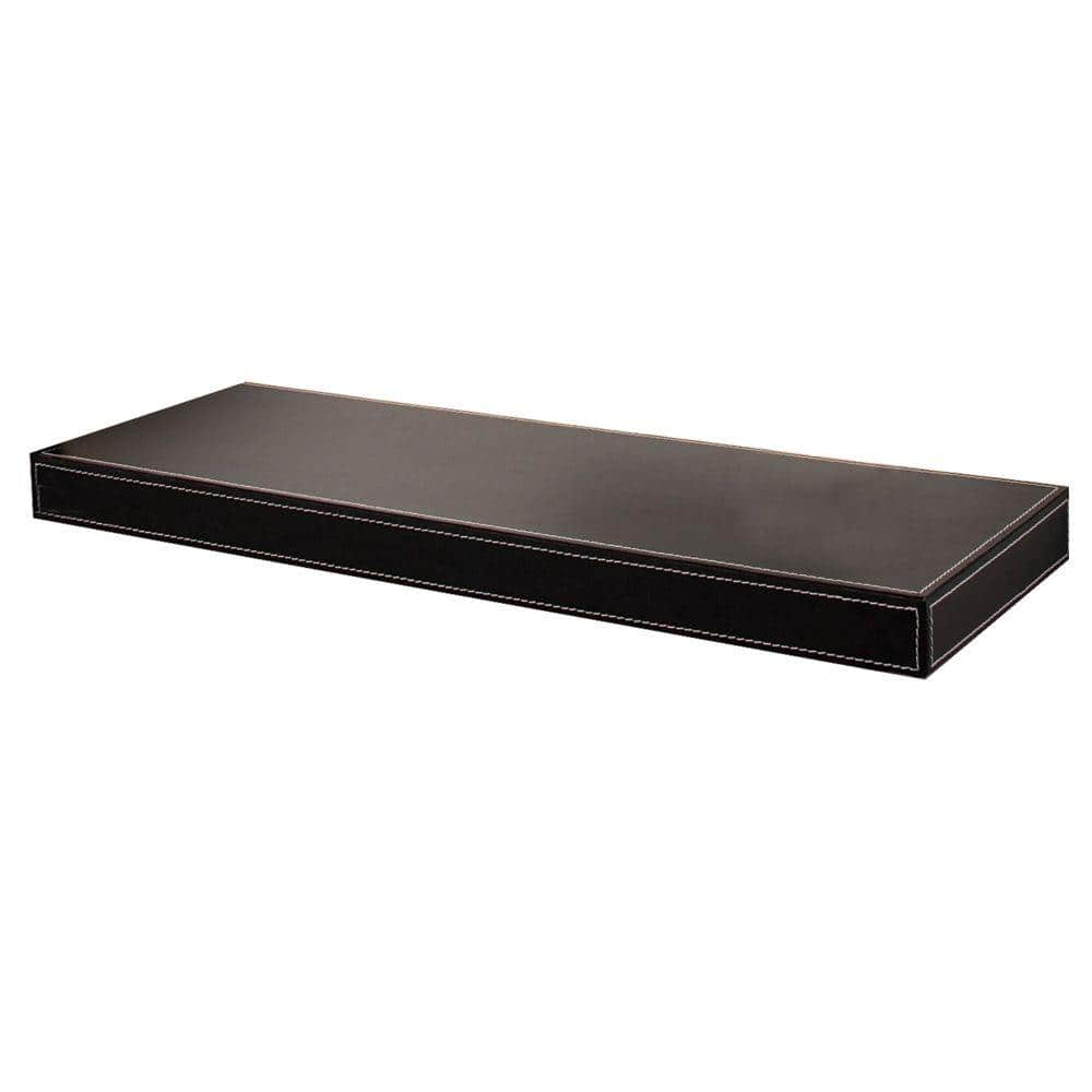 Azure 10 in. Floating Black Leather Shelf (Price Varies by Length)