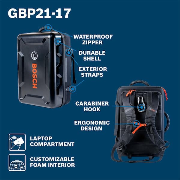 Bosch 15 in. Rotary Laser Tool Backpack GBP21-17 - The Home Depot