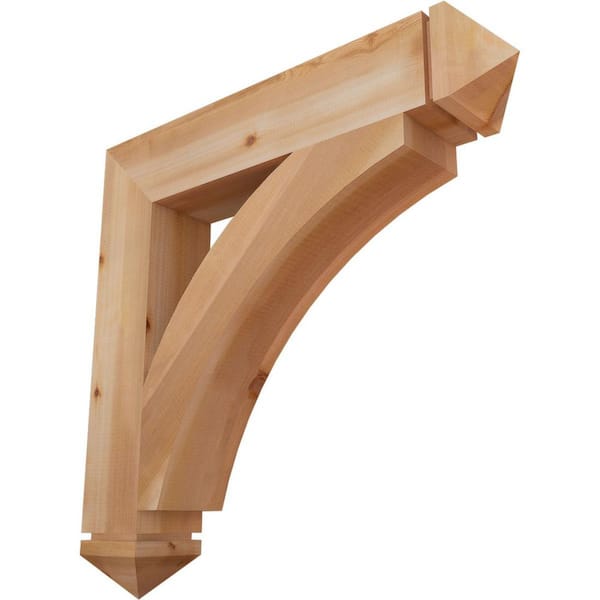 Ekena Millwork 5.5 in. x 34 in. x 34 in. Western Red Cedar Thorton Arts and Crafts Smooth Bracket
