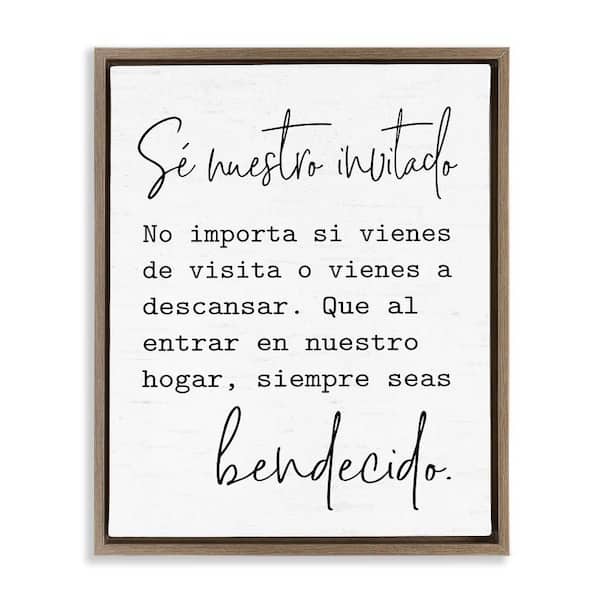 Stupell Industries You Are Invited Translation by Lettered and Lined Brown Floater Frame Typography Graphic Art Print 21 in. x 17 in.