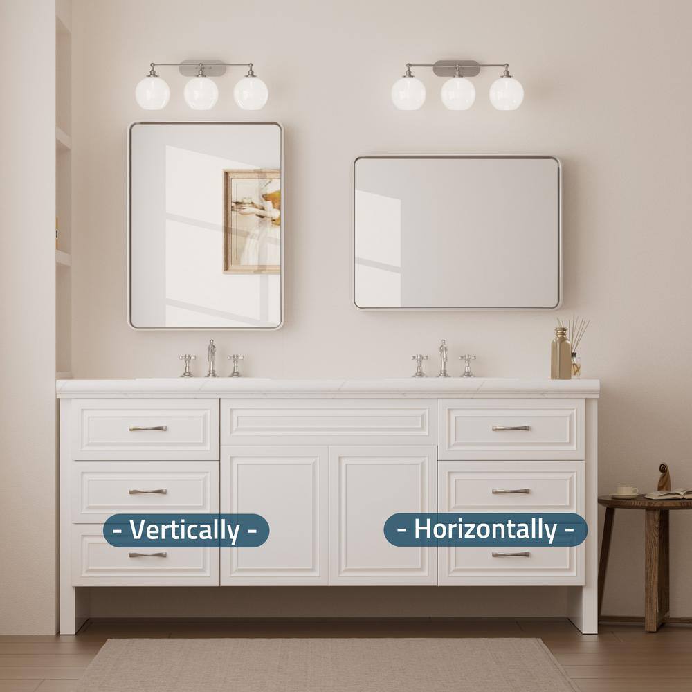 Silver Rectangular 22x30 Inch Metal Frame Wall Mirror