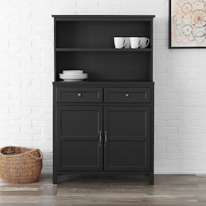 Black Wood Transitional Kitchen Pantry (36 in. W x 58 in. H)