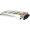 MegaChef Buffet Server and Food Warmer in Silver with 5 Removable Sectional Trays, Heated Warming Tray and Removable Tray Frame 985123025M