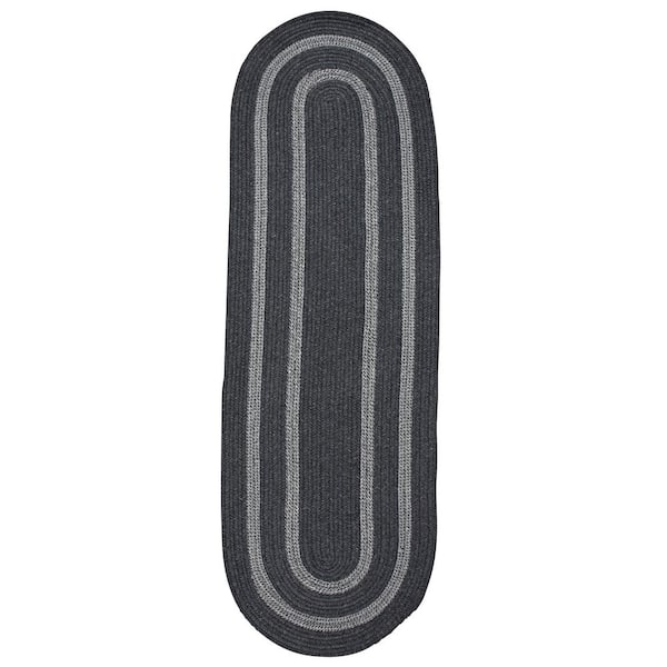 Home Decorators Collection Paige Charcoal 2 ft. x 6 ft. Braided Runner Rug