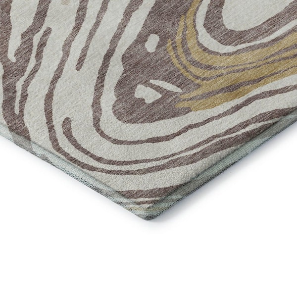 Mayfield Premium Machine Washable Abstract AMF1051 Taupe 5 ft. x 7 ft. 6 in. Area Rug
