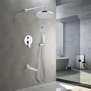 2-Handle 2-Spray Handheld Tub and Shower Faucet with 8 in. Shower Head Combo in Chrome (Valve Included)