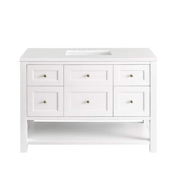 James Martin Vanities Breckenridge 48 Single Vanity Bright White 3cm White Zeus