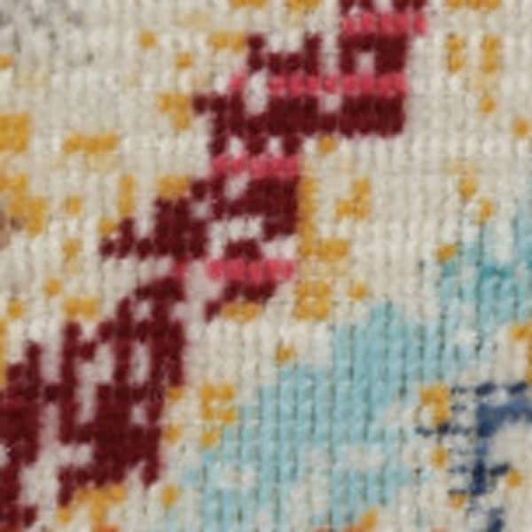 2 ft. x 6 ft. Ivory Floral Washable Area Rug