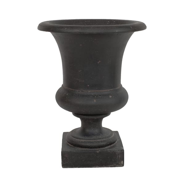 MPG 17 in. x 22 in. Cast Stone Fiberglass Medici Urn in Aged Charcoal Finish