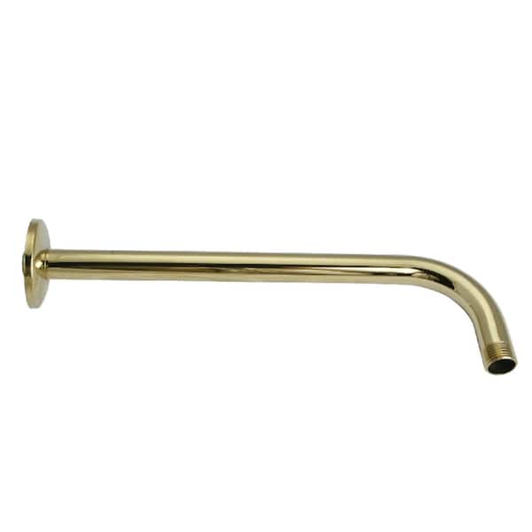 Kingston Brass Claremont Rain Drop 12 in. Shower Arm with Flange in Polished Brass